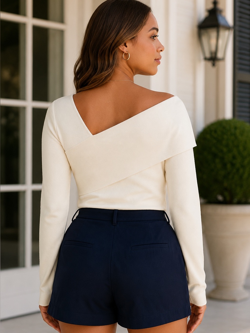 Ralph Lauren Off-the-Shoulder Crème Sweater Top 3X NWT Ivory/Cream MSRP $165 - Picture 2 of 8